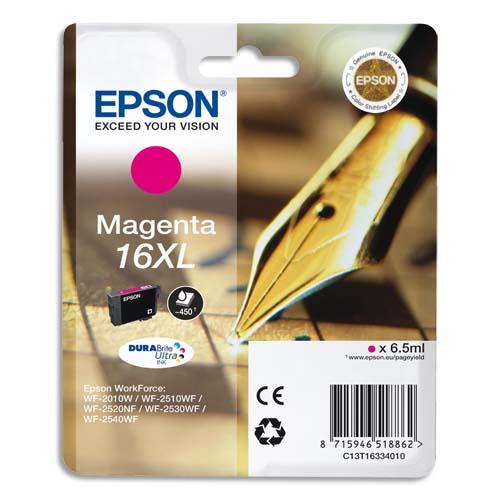 [133672] EPSON Cartouche Jet d'Encre DURABrite Ultra Magenta XL ''Stylo à plume'' 16 (T1633) - C13T16334012 (dont eco-taxe de 0,01 €)