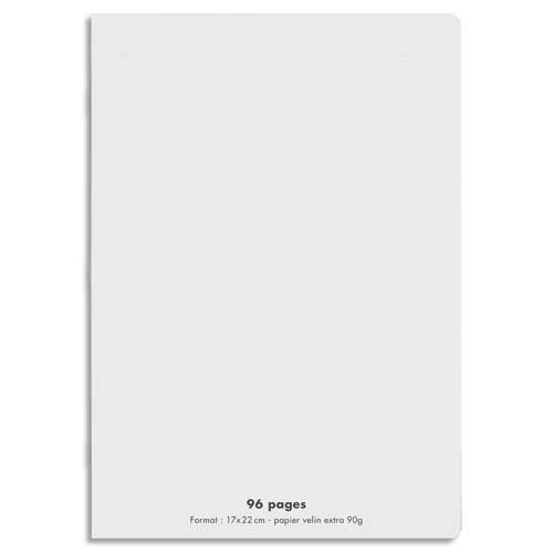 [533151] CONQUERANT C9 Cahier piqûre 21x29,7cm 96 pages 90g grands carreaux Seyès. Couverture polypropylène Gris