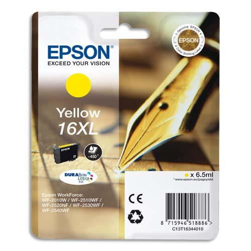 [133678] EPSON Cartouche Jet d'Encre DURABrite Ultra Jaune XL ''Stylo à plume'' 16 (T1634) - C13T16344012 (dont eco-taxe de 0,01 €)