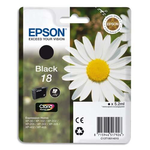 [133690] EPSON Cartouche Jet d'Encre Claria Home Noir ''Pâquerette'' 18 (T1801) - C13T18014012 (dont eco-taxe de 0,01 €)
