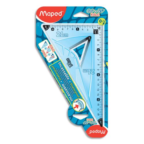 [536698] MAPED Equerre 2 en 1 60°/45° 21 cm incassable 255110