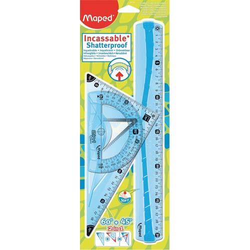 [536738] MAPED Kit de 3 pièces traçage géometrie incassable - 30cm