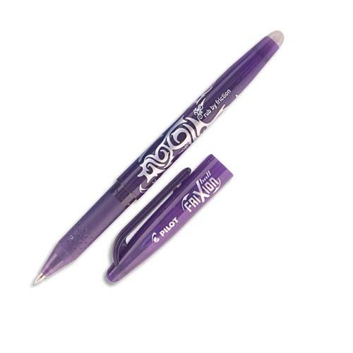 [550234] PILOT Stylo bille encre gel qui s'efface à l'aide de la gomme en bout de stylo FriXion coloris Violet.