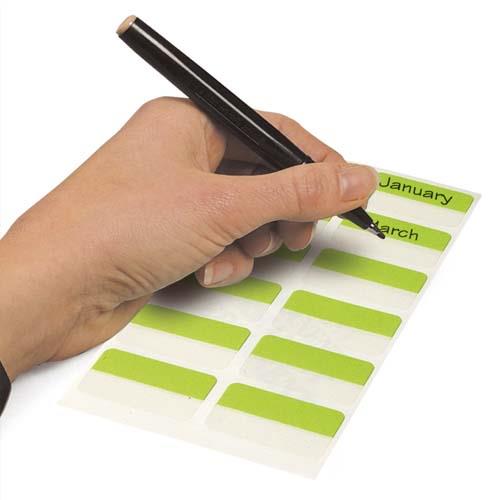[554669] DURABLE Boîte 24 Index Quick Tab Duo adhésifs double face repositionnable - L40 x H12 mm - Assortis
