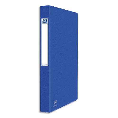 [554758] OXFORD Classeur 2 anneaux EUROFOLIO en carte lustrée 7/10e, dos 3,5 cm. Coloris Bleu