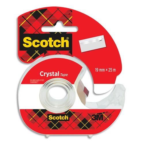 [562974] SCOTCH Ruban adhésif Crystal transparent 19mmx25m, sur dévidoir