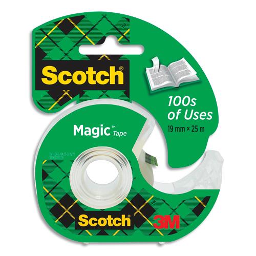 [562982] SCOTCH Ruban adhésif Magic invisible 19mm x 25m, sur dévidoir plastique 810