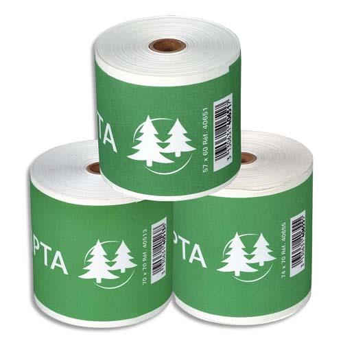[662995] EXACOMPTA Bobine caisse standard 76x70x12mm 25 mètres, papier 2 plis Blanc/Jaune chimique autocopiant 57g