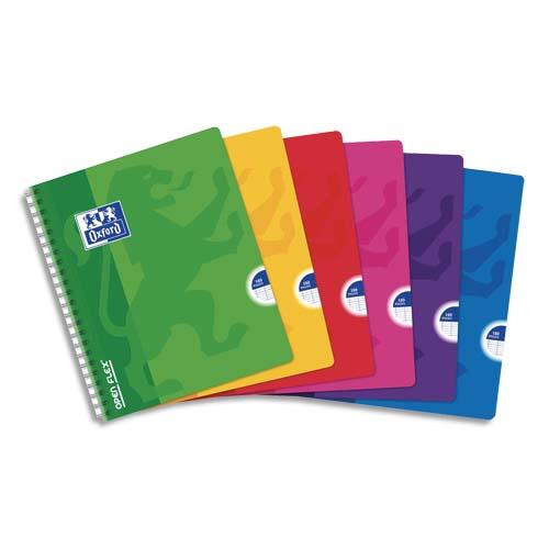 [668583] OXFORD Cahier OpenFlex spirale 180 pages 17x22cm grands carreaux Seyès. Couverture polypro