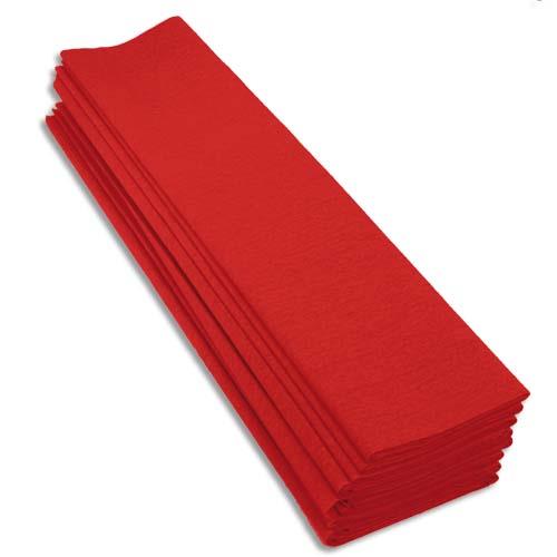 [668599] CLAIREFONTAINE Paquet de 10 feuilles Crépon M40 2x0,50m Rouge