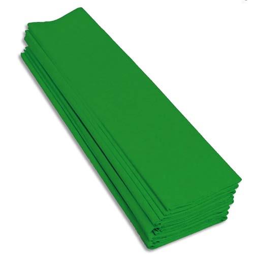 [668610] CLAIREFONTAINE Paquet de 10 feuilles Crépon M40 2x0,50m Vert pré