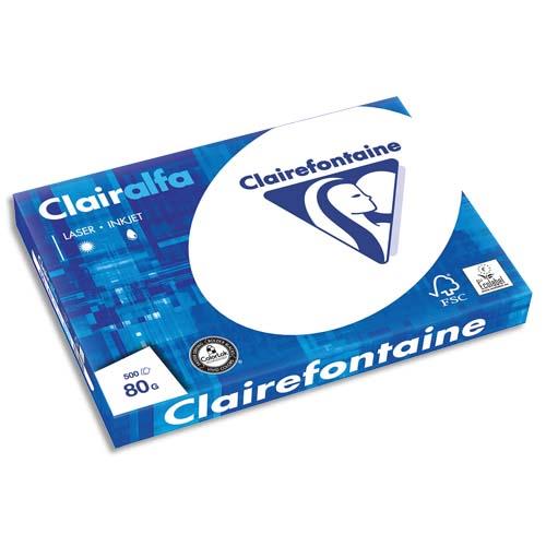 [668866] CLAIREFONTAINE Ramette de 500 feuilles papier Blanc CLAIRALFA 80 grammes format A3 1969