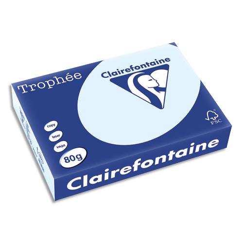 [669241] CLAIREFONTAINE Ramette de 500 feuilles papier couleur TROPHEE 80 grammes format A4 Bleu 1971