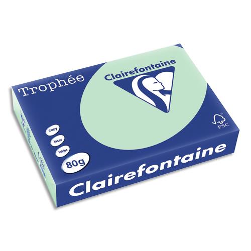 [669268] CLAIREFONTAINE Ramette de 500 feuilles papier couleur TROPHEE 80 grammes format A4 Vert 1975