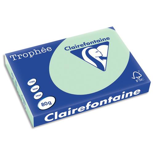 [669314] CLAIREFONTAINE Ramette de 500 feuilles papier couleur TROPHEE 80 grammes format A3 Vert 1882