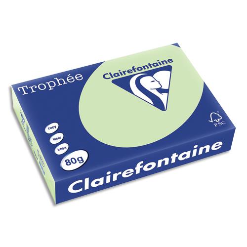 [669373] CLAIREFONTAINE Ramette de 500 feuilles papier couleur TROPHEE 80 grammes format A4 Vert golf 1777