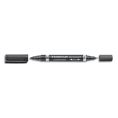 [672388] STAEDTLER Marqueurs LUMOCOLOR permanents double pointe - Coloris Noir