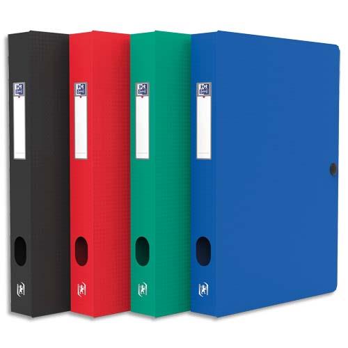 [681526] OXFORD Boîte de classement Memphis 24x32cm, en polypropylène 7/10e. Dos 4cm. Assortis tradition