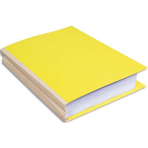 [682211] EXACOMPTA Paquet de 25 chemises à dos toilé, carte 320 grammes, dos 3cm, 24x32cm, coloris Jaune
