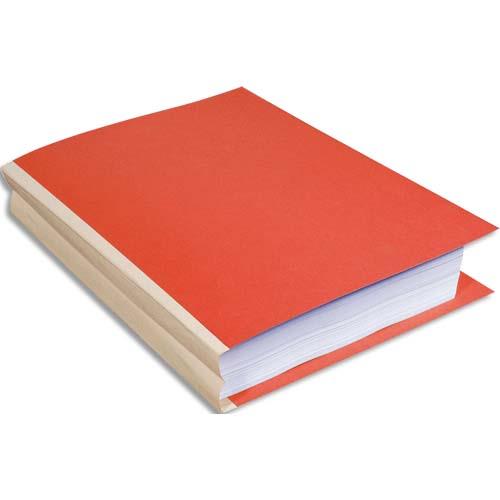 [682246] EXACOMPTA Paquet de 25 chemises à dos toilé, carte 320 grammes, dos 3cm, 24x32cm, coloris Orange