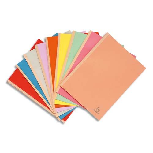 [682262] EXACOMPTA Paquet de 25 chemises à dos toilé, carte 320 grammes, dos 3cm, 24x32cm, coloris assortis