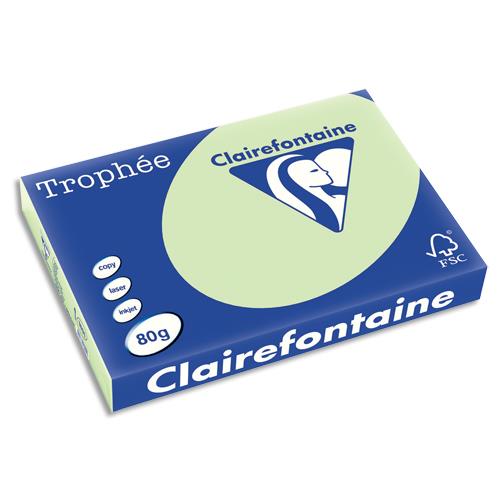 [683411] CLAIREFONTAINE Ramette de 500 feuilles papier couleur TROPHEE 80 grammes format A3 Vert golf 1891