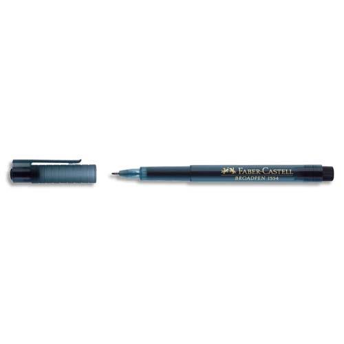[685070] FABER CASTELL Feutre BROADPEN 1554 pointe large 0,8 mm, corps transparent, Noir indélébile