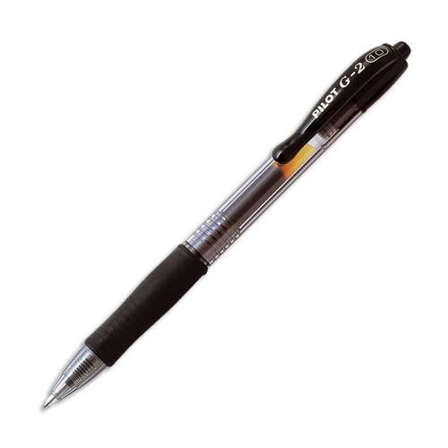[685137] PILOT Stylo à bille pointe large rétractable encre gel Noire corps plastique avec grip caoutchouc G2