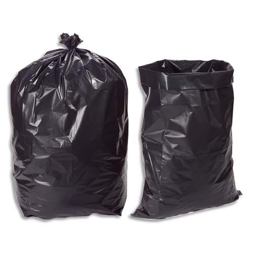 [687030] Boîte de 100 sacs poubelles 50 litres noir pour gravats 140 microns