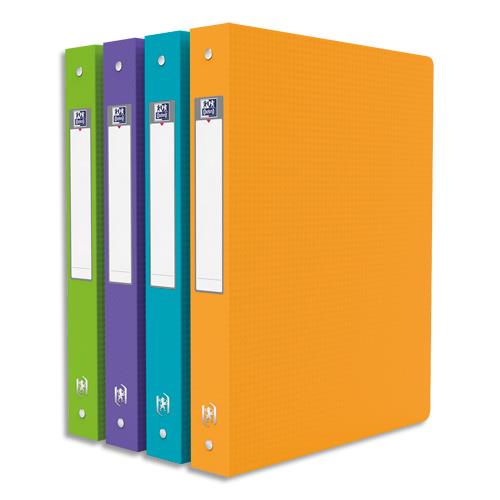 [696988] OXFORD Classeur A4 dos 40 mm 4 anneaux OXFORD Memphis assortis style