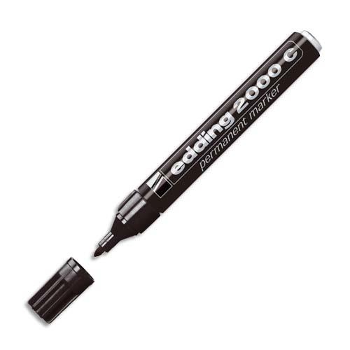 [698008] EDDING Marqueur permanent pointe ogive encre indélébile Noire sans solvant 2000