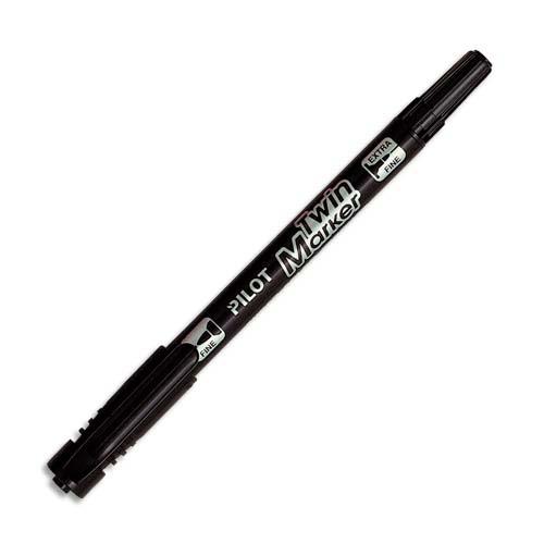 [700524] PILOT Marqueur tous supports encre indélébile Noire 2 pointes ogives:fine et moyenne TWIN MARKER BEGREEN.