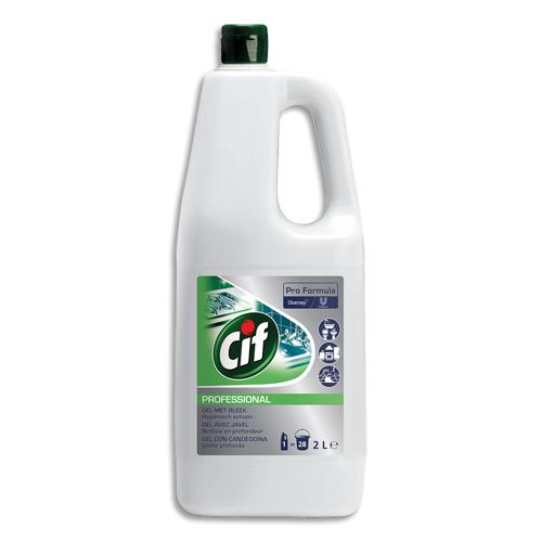 [701248] CIF PROFESSIONAL Bidon 2L Gel Nettoyant javellisé pour taches difficiles sols et surfaces Pro Formula