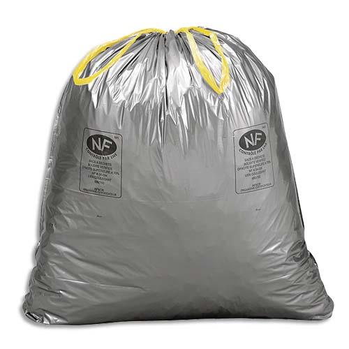 [701394] Boîte de 100 sacs poubelles à liens coulissants standards 100 litres 34 microns