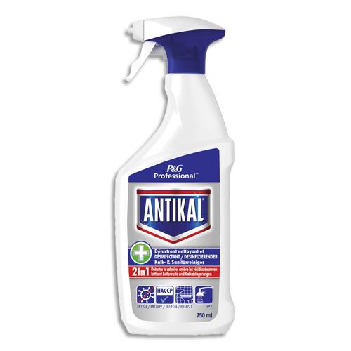 [702548] Spray Désinfectant ANTIKAL 750 ml enlève efficacement le calcaire des surfaces et prévient sa formation