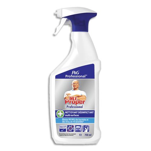 [702602] MR PROPRE Spray 750ml 4en1 Antibactéria pour sanitaires Désinfecte, Désodorise parfum frais, Sans rinçage