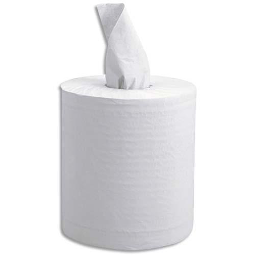 [702884] Colis de 6 Bobines d'essuyage Maxi prédécoupée 2 plis Blanche 450 feuilles - Format 35 x 19,5 cm