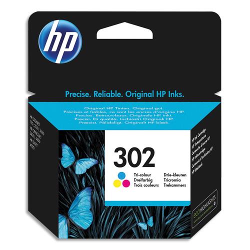 [704366] HP 302 Cartouche d'Encre Trois Couleurs Authentique (F6U65AE) (dont eco-taxe de 0,02 €)