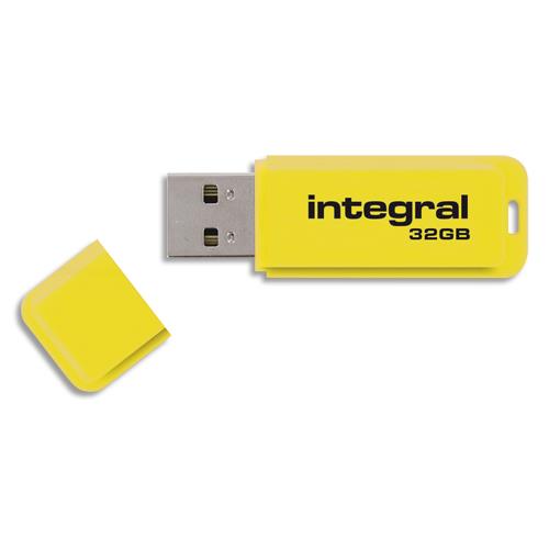 [704610] INTEGRAL Clé USB 3.0 Neon 32Go Jaune INFD32GoNEONYL3.0 (dont eco-taxe de 0,01 €) (dont taxe copie privée de 2,00 €)
