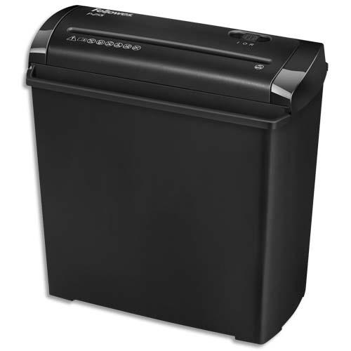 [704718] FELLOWES Destructeur P-25S coupe droite,détruit 5feuilles en bande 7mm,sécurité P-1,corbeille 11L 4701001 (dont eco-taxe de 0,42 €)
