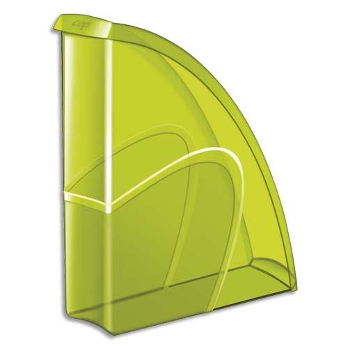 [704931] CEP Porte-revues HAPPY en polystyrène translucide - Dimensions H31 x P27 cm, dos 8,5cm. Coloris Vert
