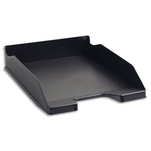 [704936] EXACOMPTA Corbeille à courrier ECO BLACK en PP recyclé - Dim : L 25,5 x H 6,5 x P 34,7 cm. Coloris Noir.