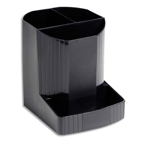 [704937] EXACOMPTA Pot à crayons ECO BLACK en PP recyclé - Dimensions : H 12,3 x Ø9 cm.