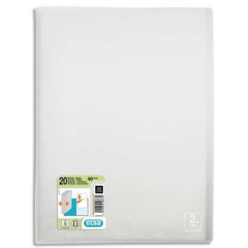 [704960] OXFORD Protège-documents 2nd Life 40 vues, 20 pochettes. En polypropylène translucide incolore