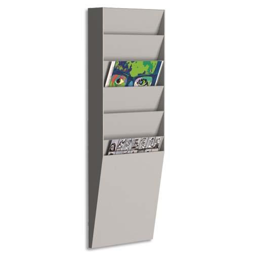 [704990] PAPERFLOW trieur vertical 6 cases A4, coloris Gris - Dimensions L23,6 x H71,2 x P8,3 cm