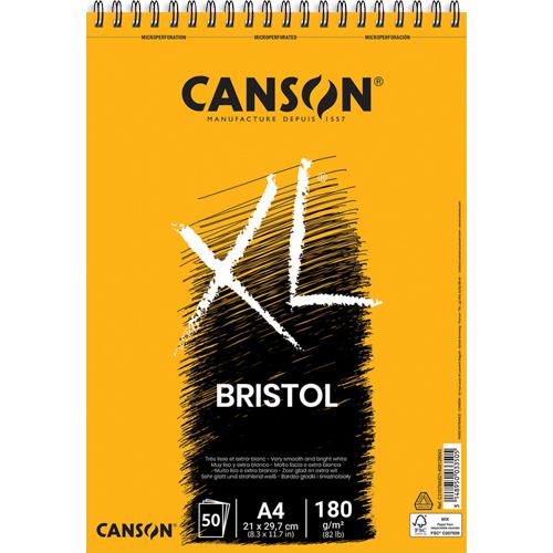 [705013] CANSON Bloc de 50 feuilles de papier dessin XL BRISTOL 180g grand format A4