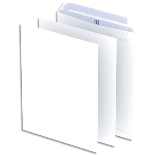 [705089] OXFORD Boîte de 250 pochettes Blanches auto-adhésives 100g format C4 229x324 mm