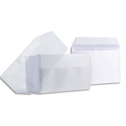 [705101] OXFORD Boîte de 100 enveloppes visite Blanches auto-adhésives 120g, format 90x140 mm