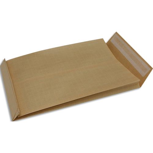 [705108] OXFORD Paquet de 50 pochettes kraft armé blond auto-adhésives 120g format C4 229x324 à soufflets de 30 mm