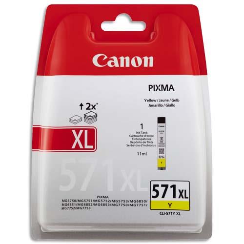 [705222] CANON Cartouche Jet d'encre CLI-571XL Jaune 0334C001AA (dont eco-taxe de 0,01 €)